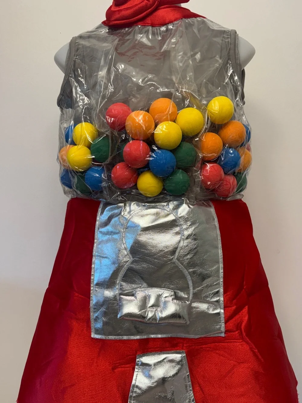 Girl Chasing Fireflies Red Bubble Gum Machine Halloween Costume Size 10/12